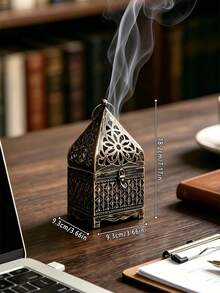 1Pc Retro Carved Hollow Iron Incense Burner, Decorative Censer Box, Ramadan Xmas Holiday Table Ornament, Aromatherapy Holder For Home Meditation Room Decor Gift - Vintage Incense Burner - View 12