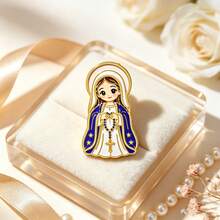 Christian Virgin Mary Jesus Brooch Set, Enamel Lapel Pins, Religious Decorative Badges For Backpacks Clothes Hats, Beat Gift For Women Girls Christian - Multicolor - View 7
