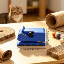 Manual Corrugated Cardboard Cutter, Cat-Shaped DIY Tool For Making Cat Scratching Boards, Adjustable Blade, Transform Old Cardboard Boxes Into Cat Furniture And Pet Toys - Blue - View 3