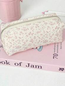1pc Pink Pencil Case, Ins Style Stationery Storage Bag, Multi-Functional Cosmetic Organizer, Cute Multi-Purpose Storage Bag, Pencil Box, Suitable For School, Stationery, Cosmetics, Skincare, Lipstick, Brushes, Coins, Small Items, Back To School Season - Multi-color - View 9