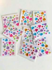 1pc New Colorful Heart Sticker, Random Color Heart, Suitable For Camera, Phone Case, Hair Dryer, Shelf, Computer Sticker. White Translucent Single Sticker, Suitable For Adult Use - Multi-color - View 6