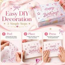 Happy Birthday Shiny Rhinestone Letter Stickers, Sparkling Crystal Gem Stickers, DIY Handmade Art Stickers, Suitable For Baby Shower Party Decoration - Multicolor - View 7
