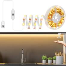 Acosh Neon شريط إضاءة LED USB مع مستشعر حركة اليد، إضاءة LED تحت الخزانة، شرائط إضاءة LED للمطبخ والخزانة والرف والمنضدة وغرفة النوم، أضواء مستشعر الحركة للخزانة - الضوء الابيض - مشاهدة 10