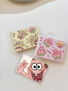SpongeBob SquarePants Dompet Tempat Kartu Karakter Kartun Lucu, Kulit PU Lipat Ganda untuk Kartu Identitas dan Kartu Kredit, Kotak Penyimpanan Kartu Ringan Portabel, Cocok untuk Anak Laki-laki dan Perempuan untuk Penggunaan Sehari-hari. - MultiWarna - View 9