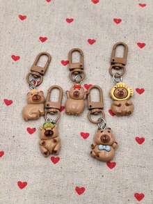 5 Pieces Of Mini Guinea Pig Keychains, Animal-Pattern Bag Hangers, Car Pendants, Women's Accessories, Gifts For Friends On Festivals - Multicolor - View 2