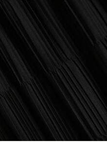 LuminousWealth Women's Solid Color Elegant Knit Pleated Skirt For Daily Wear And Travel, All Seasons - Black - View 8