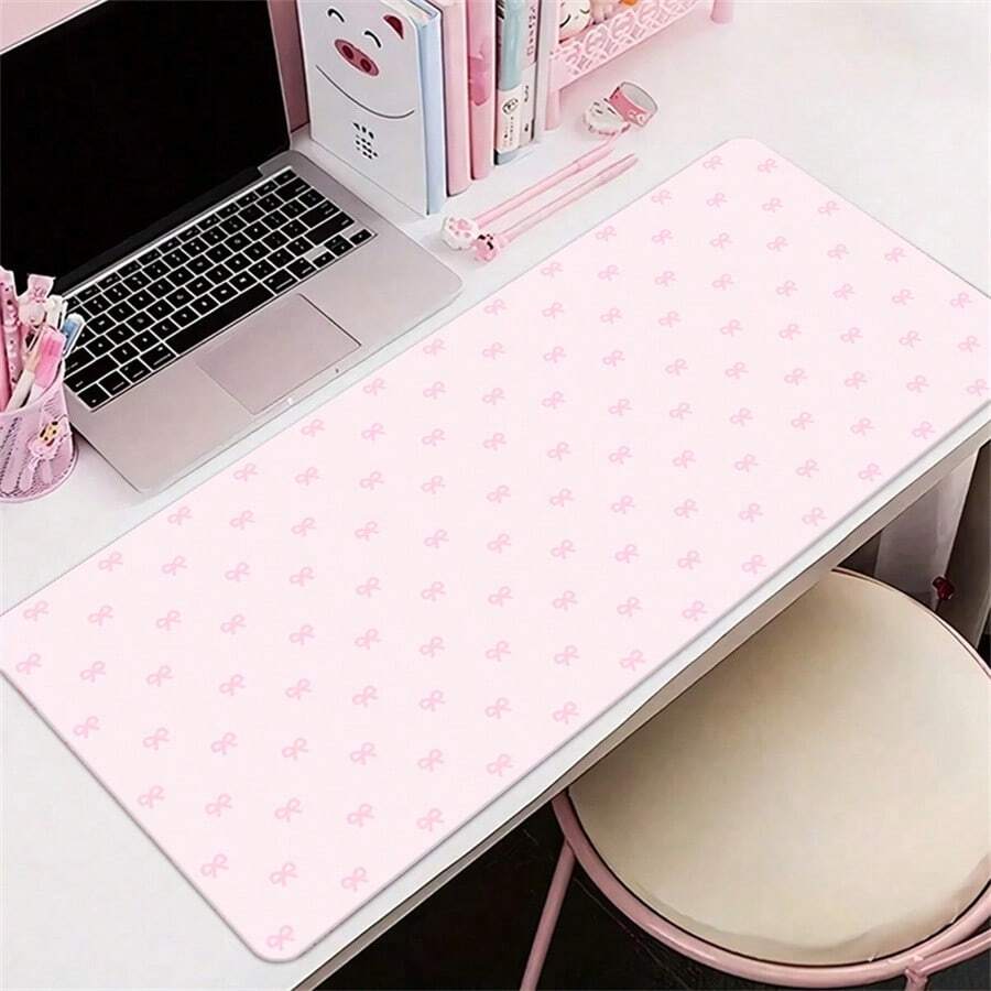 Leather Desk Mat Protective Pad Full Screen Bow Y2K Pink Girl Mouse Pad Office Desk Mat Waterproof Anti-Slip PU Desk Mat Gaming Esports Users - View 1