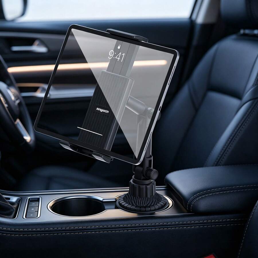 xnyocn Universal Car Cup Holder Mount For Tablets And Phones | Car Center Console Cup Holder Extension Mount | 360-Degree Rotating And Adjustable In-Car Navigation Mount | Multifunctional In-Car Storage Holder - Default - View 1