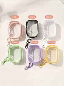 1pc Cute Fashion Candy Color Transparent Storage Bag, PVC Material Coin Purse, Compact Lightweight Easy To Carry, Suitable For Storing Coins, Jewelry, Rings, Hair Ties, Phone, Data Cable, Sanitary Pads, Etc. - View 3