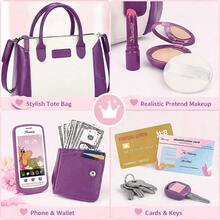 Kids Pretend Play Handbag Toy Set, Girls Purse With Toy Phone Wallet Keys, Simulation Role‑Play Dress‑Up Toy, Not Real Cosmetics, Holiday Birthday Gift For Toddler Girls - Multicolor - View 8