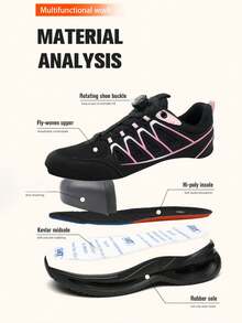 Women's Steel Toe Shoes, Anti-Crush & Anti-Puncture, Rubber Sole, Durable & Sturdy, Suitable For Construction, Forging Workshop And More - Black - View 8