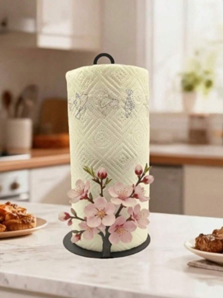 2D Floral Theme Design, Suitable For Kitchen Towel Rack, Bathroom Toilet Paper Holder, Multi-Functional Storage Rack And Sink Towel/Paper Holder - Multicolor - View 1