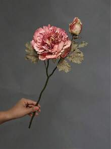 1pc Vintage Double-Head Large Peony Artificial Flower, European Style Silk Peony Floral Decoration, Home Decor, Photography Prop - Multicolor - View 8