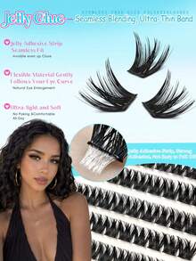 anlinnet 10 Rows Reusable Glueless Lashes Waterproof Self Adhesive Lashes C Curling Spike Lashes Cluster 10-14mm Gift For Women & Girl No Extra Lash Glue Required! Built-In Pre-Adhesive Band Lets You Apply Lashes In Seconds-Just Press On. - View 4
