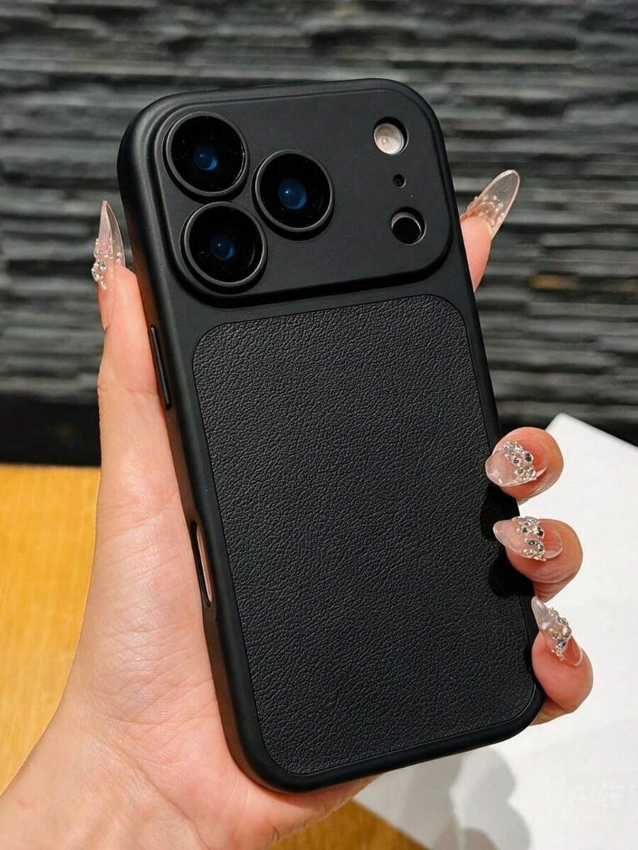Premium Matte Leather Texture Phone Case With Glass Lens Protection, Compatible With IPhone 18 Pro Max 17 Pro 16 Plus 15 14 13 12 11, Skin-Friendly Shock-Absorbing Protective Cover