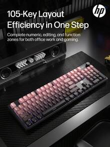 HP Keyboard Mekanik Tri-Mode Nirkabel K160 (105 Tombol) / Kombo Keyboard dan Mouse: Efek pencahayaan RGB gradien tercetak di samping, tampilan digital cerdas, penyangga dua tahap, pengoperasian senyap, cocok untuk kantor dan bermain game. - View 10