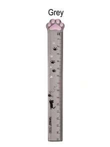 1PC/2PCS Cute Cat Claw Straight Ruler, 15cm Transparent Drawing Ruler, High-Value Plastic Ruler, Student Stationery Supplies, Cartoon Creative Drawing Bookmark, Pink And Gray Handbook Ruler, Drawing Measurer, Suitable For School Office, Prize Gift - D-Multicolor - View 12
