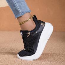 Zapatillas deportivas casuales para mujer, ligeras y cómodas con suela antideslizante, zapatos de correr con cordones de cuero impermeables de caña baja para deportes al aire libre, nuevas zapatillas de correr otoño/invierno 2026 - Negro - Ver 6