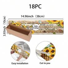 1件裝向日葵花紋水龍頭吸水墊，花卉圖案，洗手台水龍頭吸水墊，排水墊，適用於廚房、浴室洗手台、檯面，矽藻土材質，可修剪，快乾墊 - 彩色 - 查看 11