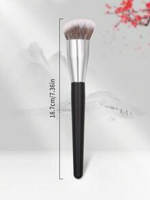 SEPROFE Large Curved Foundation Brush, Teardrop Shape Makeup Brush For Face Contours And Details, Natural 3D Even Finish, Ultra‑Soft Fibers, Premium Texture Handle, Perfect For Liquid And Powder Base Makeup, Professional Cosmetic Application Tool - Black - View 7