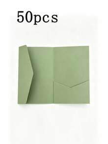 Tri-Fold Pocket Wedding Invitation Sleeves, Simple Invitation Envelopes For Engagement, Baptism, Etc., DIY Invitations, Invitations, Pocket Invitations, Custom Invitations, Christmas Cards - Green - View 10