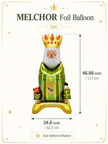 1/3pcs Large Red Green Blue Three Kings Shaped Balloons, Suitable For Christmas Party Decoration, Suitable For Three Kings Day, Epiphany, Three Kings Theme Party, Family Holiday Gathering, Living Room Decor, Party Backdrop, Holiday Photo Area - Multicolor - View 10