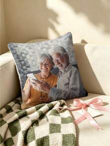 1 pièce Taie d'oreiller personnalisée avec photo de personne âgée DIY, taie d'oreiller imprimée sur un seul côté personnalisée pour conjoint, animal de compagnie, ami, mariage, vacances, fête, fête des mères, fête des pères, Thanksgiving, salon, canapé, chambre à coucher, décoration de tête de lit, housse de coussin lombaire, taie d'oreiller toutes saisons - Multicolore - Voir 6