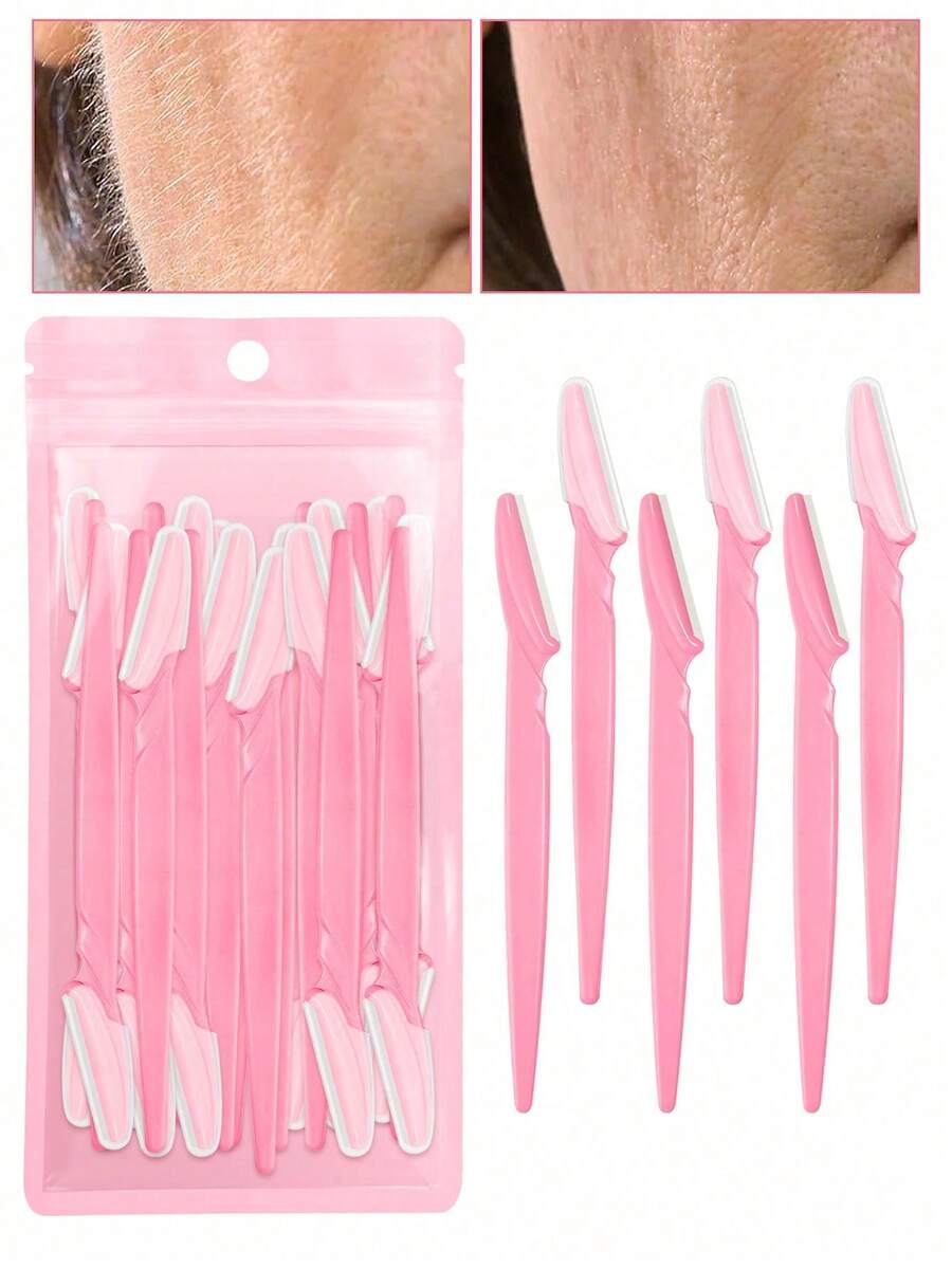 30/24/12/6/3/1pc Multi-Color Eyebrow Razor Set, Eyebrow Trimmer And Razor, Exfoliating Shaving Tool, Body Hair Removal Trimmer And Facial & Eyebrow Razor Set, Long Handle Blade With Precision Protective Cover, Women's Eyebrow Shaping Tool, Suitable For Travel Or Makeup, Affordable, Can Be Used For Room Decor, Vanity, Travel, Bedroom, Makeup Accessories, Eyebrow Razor. - View 1