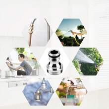 22mm Internal Thread/24mm External Thread Fine Thread Tap Adapter, -Plated Faucet Quick Connector, Kitchen Sink Mixer Tap Accessory, Washing Machine And Water Pipe Connector - Round - View 3