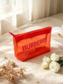 Burberry Tas Penyimpanan Perlengkapan Mandi Perjalanan Ringan, Tas Kosmetik dengan Jahitan Seragam yang Rapi dan Resleting, Lapisan Luar Tahan Noda dan Mudah Dibersihkan, Ideal untuk Perjalanan Bisnis dan Liburan Semalam - Rose Red - View 2