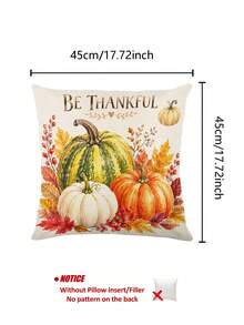 Thanksgiving Autumn Kitchen Decor Table Runner BE THANKFUL Watercolor Pumpkin Pattern Rustic Country Style Autumn Holiday Dining Table Decoration Maple Leaf Berry Pinecone Candle Print Tablecloth Restaurant Kitchen Home Decor - Multicolor - View 10