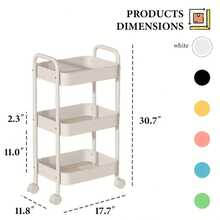 5pcs Ultra Thin Metal Rolling Cart 4-Tier/3-Tier Multi-Function Storage Rack Narrow Mobile Organizer Shelf Space-Saving Pink Bathroom Laundry Kitchen Office Home - Multicolor - View 16