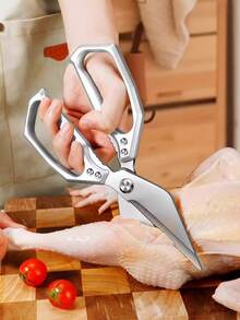 1pc Large Poultry Scissors, Kitchen Shears, Fish Bone Scissors, Multi-Function Stainless Steel Chicken Bone Scissors, Suitable For Cutting Chicken, Duck And Fish, Baking And Meal Preparation, High-Quality Kitchen Utensils. Thanksgiving Turkey - Multicolor - View 4