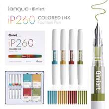 Languo 4-Color Pen Set - Replaceable Ink Cartridges, Precision Fine Nib, Wear-Resistant Alloy Nib, Large Capacity Ink Cartridge Easy To Replace, Smooth And Stable Writing, Suitable For Drawing, Writing, Journaling, Practice, Efficient Marking, Etc. - Multicolor - View 1