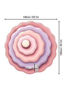 1pc Ripple Round Area Rug, Concentric Wave Ridge Carpet In Pink And Lilac, Abstract Modern Bedroom Floor Mat, Minimalist Vanity Corner Rug, Soft Aesthetic Dorm Accent Mat - Baby Pink - View 10