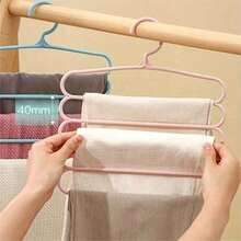 10pcs/5pcs/4pcs/2pcs/1pc Closet Storage Hanger, Plastic 5-Tier Scarf Rack, Optional Upgraded Thickened Version, More Sturdy And Durable, Closet Pants Hanger, Scarf And Tie Storage Rack - Multicolor - View 5