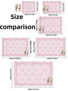 1pc Asymmetrical Fluffy Luxury Soft Bohemian Vintage Pink Carpet, Non-Slip Bottom, Machine Washable, Suitable For Living Room, Bedroom, Hallway, Elegant Persian Court Style With Baroque Pattern, Indoor Rug - Pink - View 2