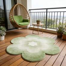 1pc Flower Shaped Rug, Matcha Green To Cream White Multi-Layer Gradient Petals, Soft And Fresh, Mori Style Ins, Gentle And Healing, Visually Soft And High-End, Hand-Cut With 1-5cm Error, Decorative Rug, Bedroom Decor, Small Rug, Rug, Home Decor, Living Room Rug, Bedroom Rug, Outdoor Rug, Washable Rug - Multicolor - View 3
