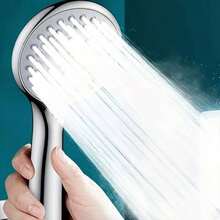 Tatukiko 3pcs/Set 5-Speed Boost Handheld Shower Head Set, Multi-Function Bathroom Shower Head Kit, ABS Plastic High Flow Rain Shower Head With 59-Inch Hose And Easy-Install Wall Mount Bracket, Suitable For Wall Shower, Modern Bathroom, Outdoor Shower And RV Shower, Ideal Gift For Holidays And Bathroom Renovation - Silver - View 5