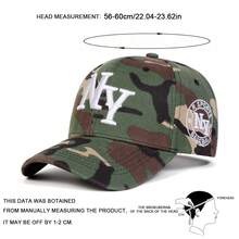 AR 1件裝男士字母刺繡棒球帽 NEW YORK 時尚可調節防曬休閒帽，適合春秋旅行、海灘、派對 - 迷彩 - 查看 2