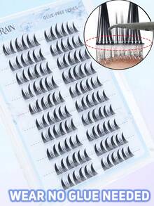 Roll C 60 Clusters Pre-Glued False Eyelashes, Doll Cartoon Style Glue-Free Eyelashes, Soft Fiber, Suitable For Beginners Quick Application, Applicable For Photography, Cosplay, Party And Other Occasions - C - View 6