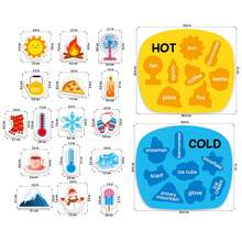 Quixorblex 1 Set Hot & Cold Sorting Felt , Educational Teaching Aid, Temperature Matching Learning Tool, Classroom Learning & Home Education Supplies - Multicolor - View 4