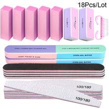 18Pcs/Set Professional Nail Files Manicure Sets Polishing Sanding Buffer File Pedicure Tool Cuticle Pusher Nail Brushes Accssory - Multicolor - View 10
