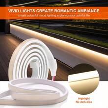 Acosh Neon Lampu Strip LED Neon COB Sentuh Tanpa Langkah yang Dapat Diredupkan 5V 320 LED/M Lampu LED Fleksibel Lampu Tali Neon LED COB dengan Pita Perekat untuk Kamar Tidur Dapur, Pencahayaan DIY Dekorasi Ruangan - MultiWarna - View 7