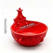 Christmas Tree Embossed Resin Decorative Bowl, Holiday Candy Ornament Key Storage Tray, Festive Tabletop Decor, Suitable For Vanity, Entryway, Dining Table Home Decoration, Fit For Adults - Multicolor - View 12