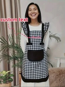 1pc Customizable Personalized Name Letter Embroidery Japanese & Korean Style Apron, Princess Maid Apron, Cute Apron For Home, Oil-Proof, Water-Resistant, Dirt-Resistant, Easy To Clean, Fade-Resistant, Wrinkle-Resistant, Wear-Resistant, Breathable And Comfortable, High-Density Polyester Fabric, Sweet Lolita Suspender Apron, Kitchen Apron For Home Cooking, Baking, Dessert Making And Housework Cleaning - Multicolor - View 2