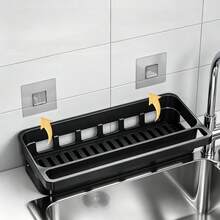 1/2/3/4/6pcs Set No-Drill Large Capacity Wall-Mounted Shower Caddy, Space-Saving Easy Install Floating Shelf, Waterproof No-Drill Storage Organizer Rack, Suitable For Bathroom And Kitchen Toiletries, Cosmetics And Daily Household Items - Kitchen Sink Rack - View 12