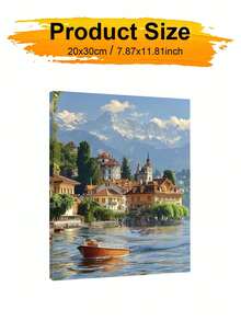 DIY Swiss Alpine Village Lake Scenery (Frameless Or Framed 8x12 / 16x20 Inches) Paint By Numbers Kit(Acrylic) Arts & Crafts For Adult Beginners, Home Wall Decor, And Holiday Gifts For Art Lovers And Relaxing Hobbies - Sets - View 8