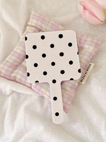 1/2/3pcs Cute Women's Korean Style Polka Dot Portable Handheld Mirror, Suitable For Students Back To School Season, Dorm, Travel, Pocket Makeup Mirror - Multicolor - View 8