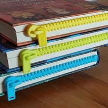 2件組 3D列印書籤頁夾，拉鍊式頁面固定書籤，彩色閱讀書本配件，學校用品，彩色拉鍊造型書籤，書蟲最愛，返校季 - A - 查看 2
